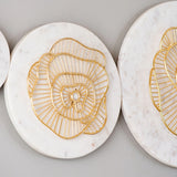 Marble disk white and gold 3d wall decor