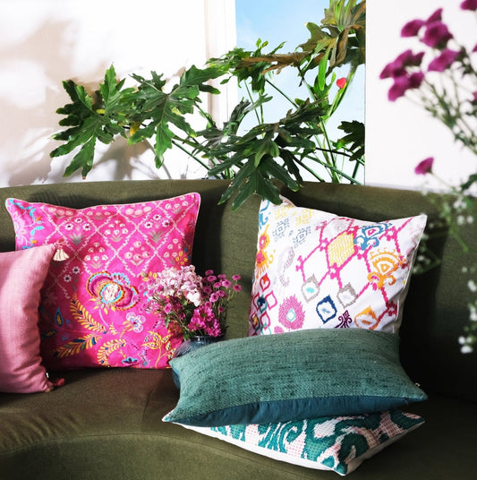 Ikat cushion covers for sofa