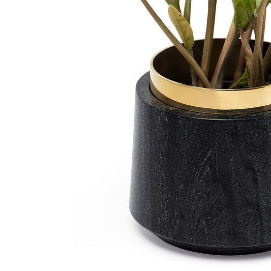 Black marble planter for desk