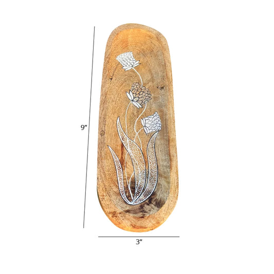 dimensions of white flower oval platter