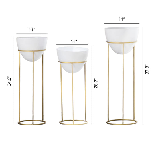 Three Ovate tall indoor planter dimensions