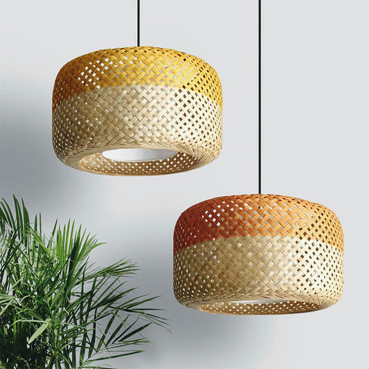 Opium Modern Hanging Light | Bamboo Drum Pendant Lamp