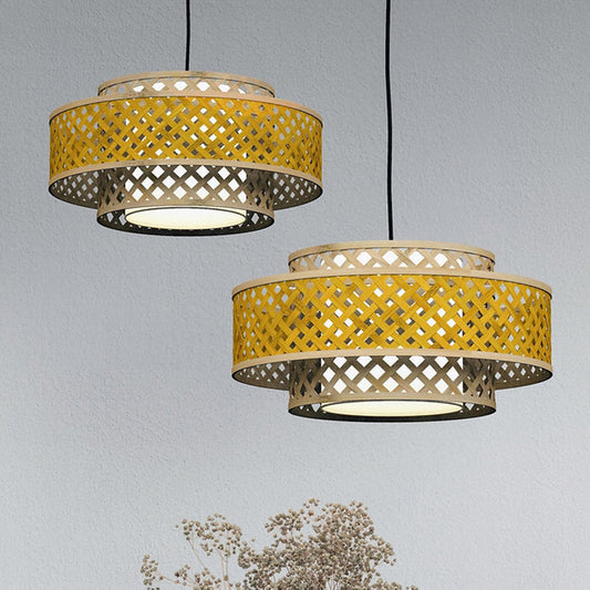 Orbit Bamboo Pendant Light | Handmade Hanging Lamp Light