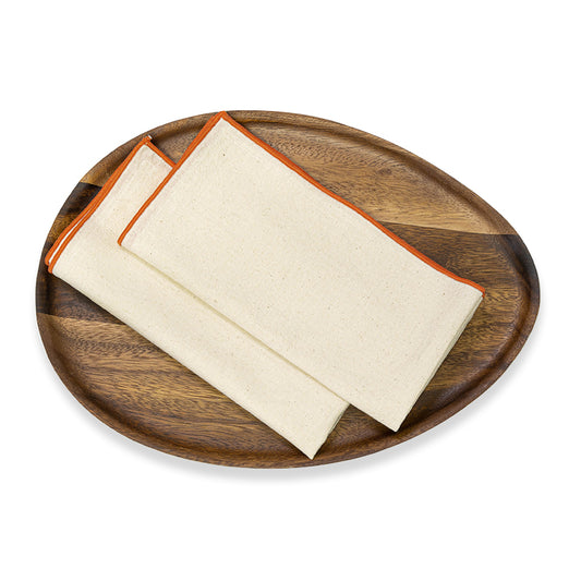 Terracotta Marrow Edge Dinner Napkins Set of 6 | Cloth Napkins for Dining Table