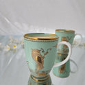 Pastel Green & Gold Coffee Mug Set of 2