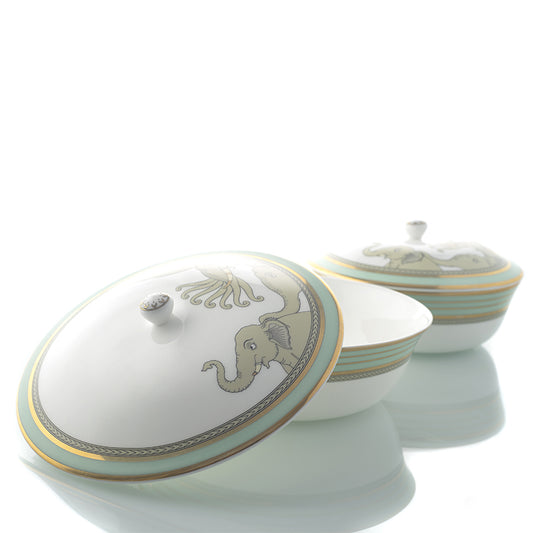 white serving bowls with lids