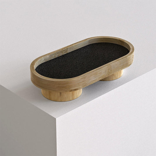 Podium Tray Oval S: Handmade Bamboo Trays