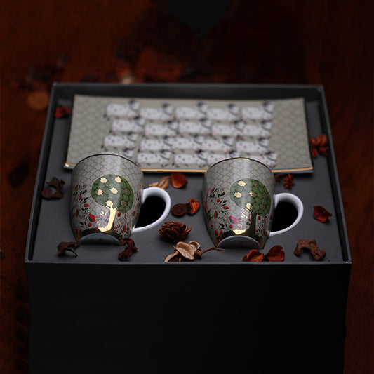 Coffee Serving Tray with Mugs 