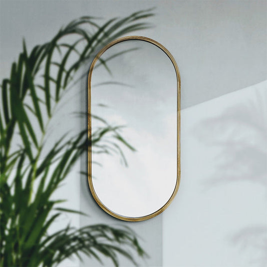 Mira Bamboo Oval Mirror | Modern Wall Mirror Design for Living Room