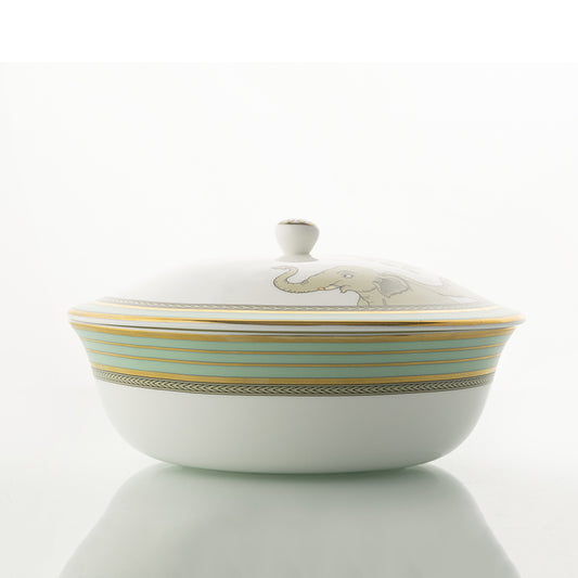 White Serving Bowl with Lid