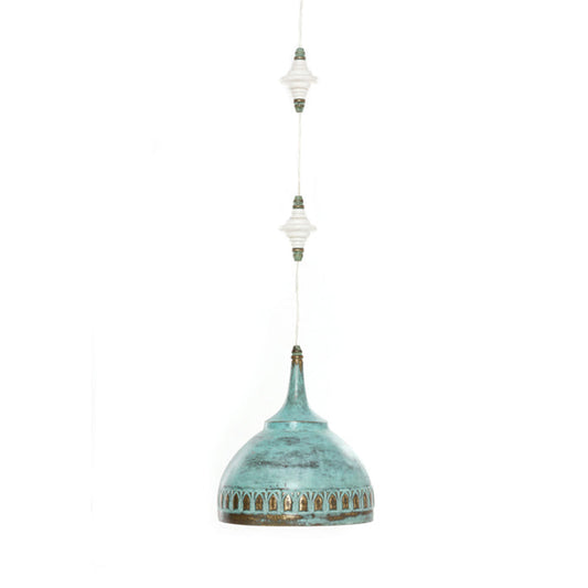 Traditional blue and gold pendant lamp