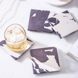 Grey faux Marble Drink Coasters Set