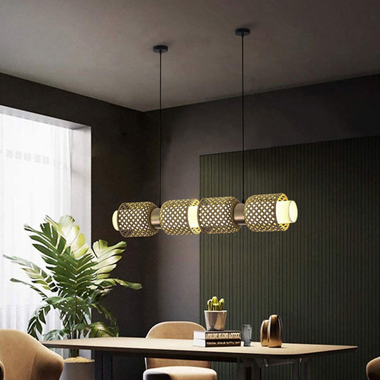 Luxury Hanging Light for Hall | Bamboo Strip Hanging Light