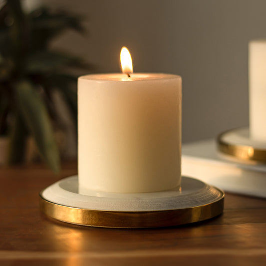 Marble candle stand with gold framed