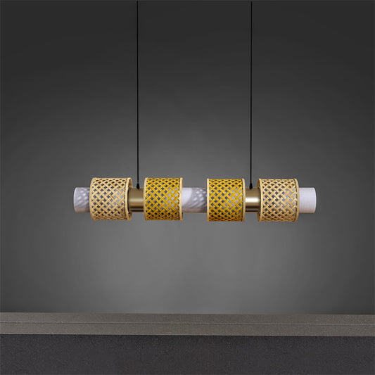 Four bulb pendant light - Yellow