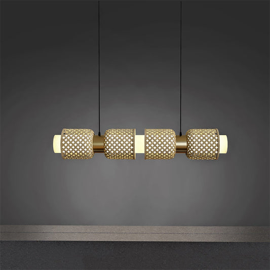 Bamboo and brass ceiling light