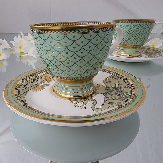 Pastel green cup and saucer set