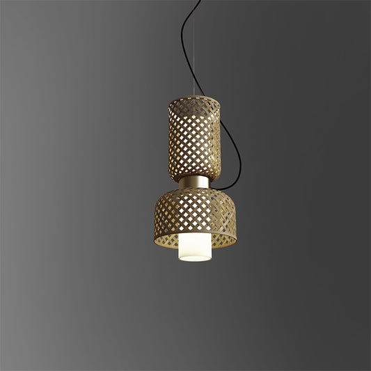 bamboo pendant lamp with 2 bulbs