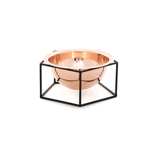 Copper serving bowl with stand