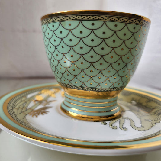 close up of Airavata tea cup and saucer