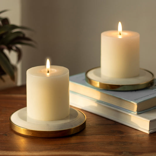Yang Candle Plates | Candle Stand Plates | Set of 2