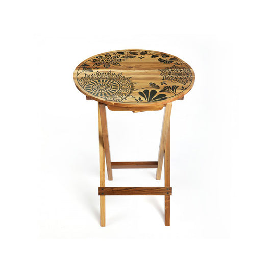 Small wooden serving table