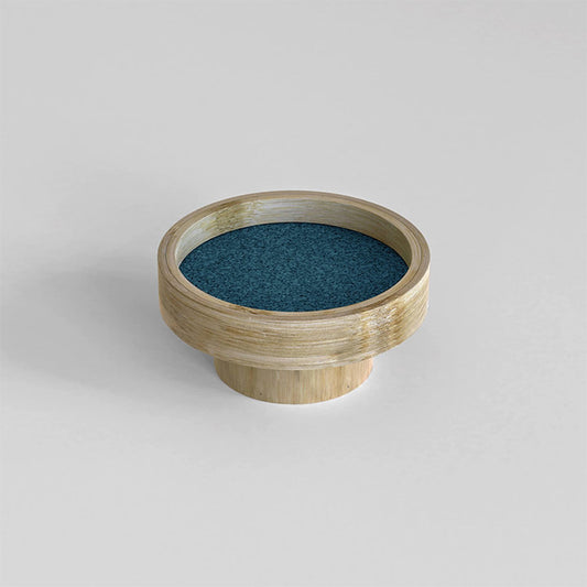 Indigo blue round tray