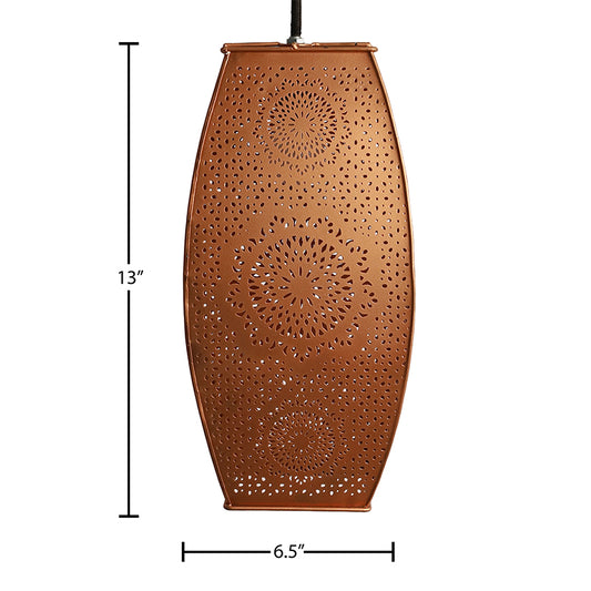 size of a Noor copper hanging light