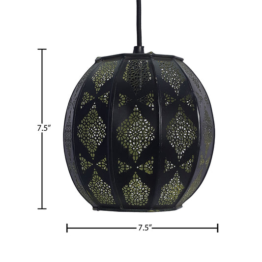 Dimensions of a matte black pendant light