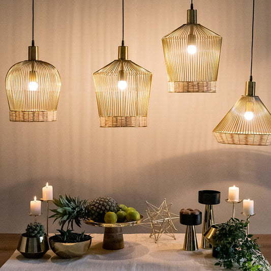 Gold pendant light for dining table