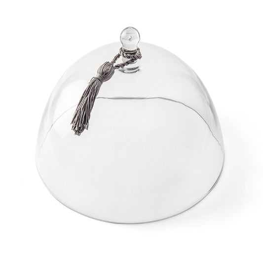 Handblown Glass Cloche | Multipurpose Cloche | Dome Glass Cloche with Tassels