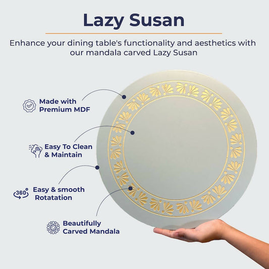Pebble Grey Lazy Susan Serving Tray Platter