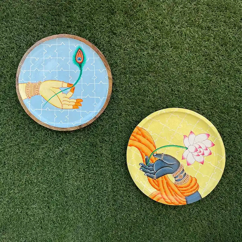 Buy Pichwai Wood Decorative Wall Plates Online Arcedior