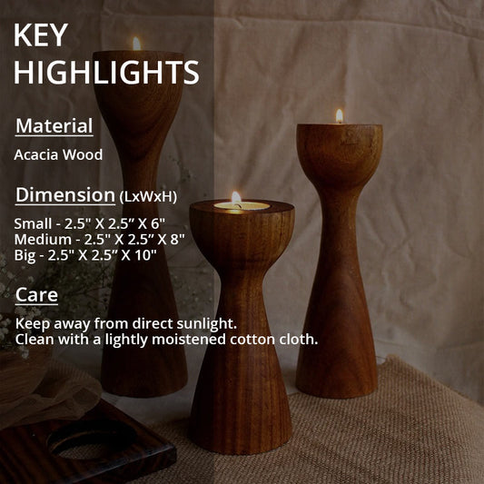 key highlights of wooden tealight candle holder