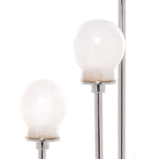 close up of a albaster stone bulbs floor lamp