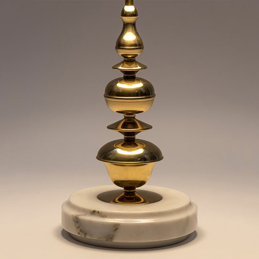 Brass and marble base table lamp