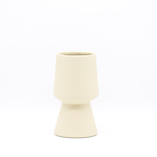 Pedestal off white vase