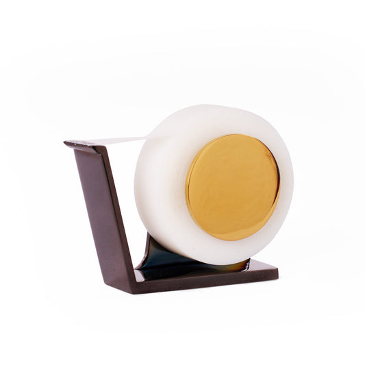 Tape Dispenser | Gold & Black Tape Cutter - Stainless Steel | Stationery Item