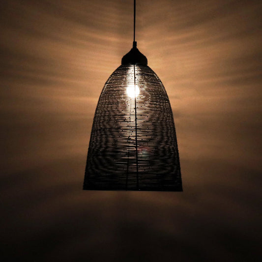 Kaia Luxe Metal Hanging Pendant Light by Home Blitz | Ceiling Decor Lamp - Black