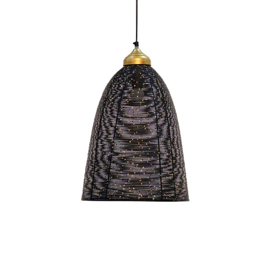 Kaia Luxe Metal Hanging Pendant Light by Home Blitz | Ceiling Decor Lamp - Black