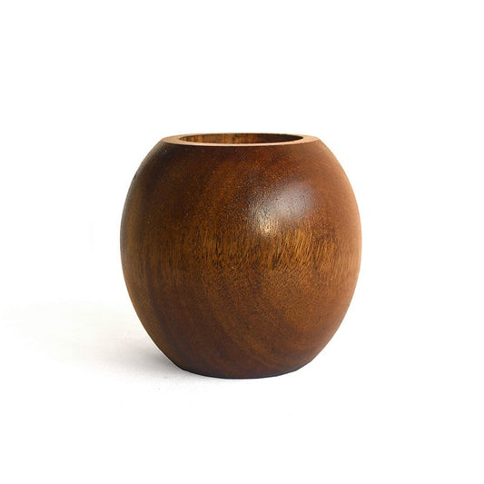 Brown wooden succulent pot