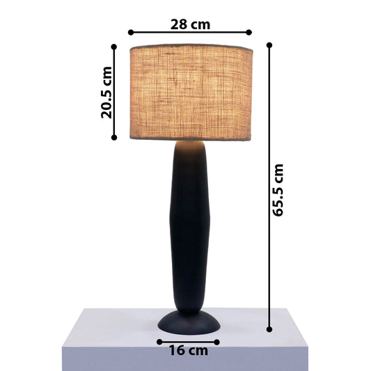 Dimension of black & beige lamp