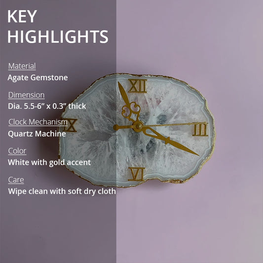 Key highlights of agate table clock