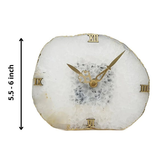 Natural Agate Stone Table Clock | Clock for Table & Desk