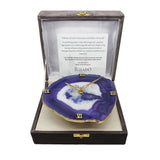 Blue agate table clock gift box