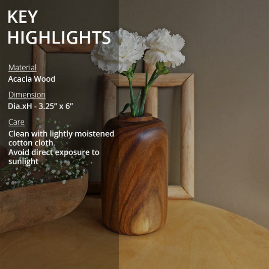 Key highlights of Tubular wooden vase