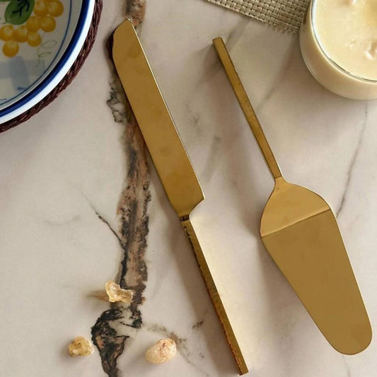 Artisan Hammered Cake Knife & Server- Set of 2