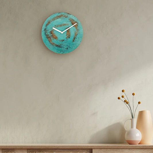 Verdigris wall clock for home