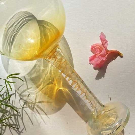 Elegant yellow Cocktail Glass
