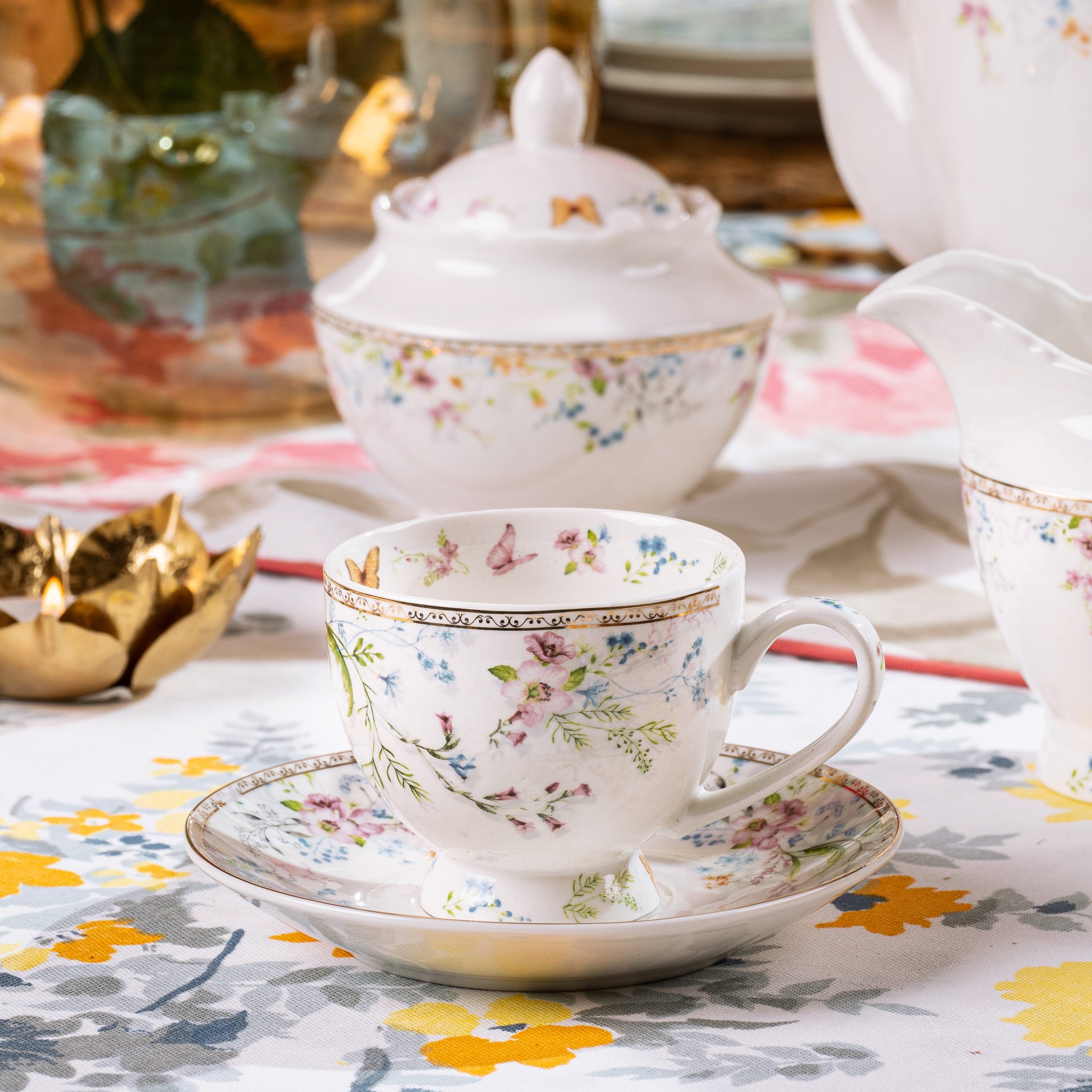 Elegant Ceramic Coffee Cups, Beautiful British Tea Cups, Bird Bone Chi –  Paintingforhome